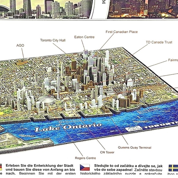 4D Cityscape Time Jigsaw Puzzle The City of Toronto Layer Map 1000+ Pieces - Picture 9 of 12
